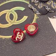 Chanel red heart earings  - 3