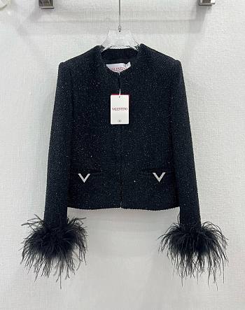 Valentino black fur coat