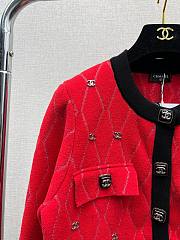 Chanel red knitted jacket - 6