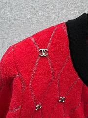 Chanel red knitted jacket - 4