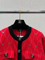 Chanel red knitted jacket - 3