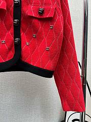 Chanel red knitted jacket - 2