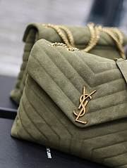 YSL Loulou Green Velvet Leather 32cm Bag - 3
