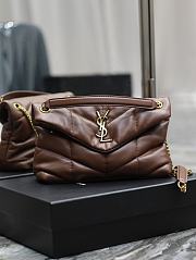 YSL Loulou puffer dark brown medium bag  - 1