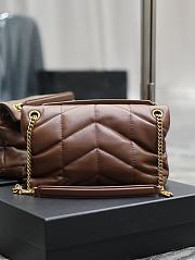 YSL Loulou puffer dark brown medium bag  - 4