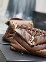 YSL Loulou puffer dark brown medium bag  - 2