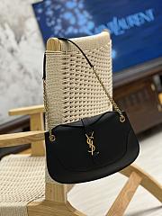 YSL Sienna Logo Plaque Black Shoulder Bag - 3