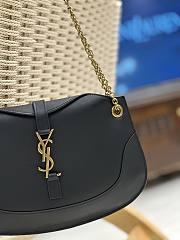 YSL Sienna Logo Plaque Black Shoulder Bag - 4