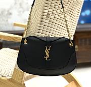 YSL Sienna Logo Plaque Black Shoulder Bag - 1