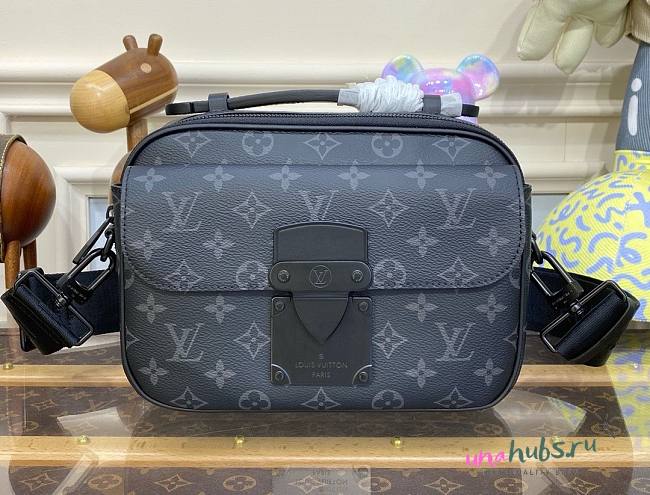 Louis Vuitton S Lock Black Monogram Messenger Bag - 1