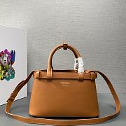 Prada small brown leather handbag with belt 1BA418 bag - 5