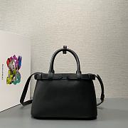 Prada small black leather handbag with belt 1BA418 bag - 3