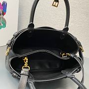 Prada small black leather handbag with belt 1BA418 bag - 5