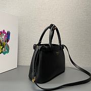 Prada small black leather handbag with belt 1BA418 bag - 6