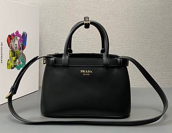 Prada small black leather handbag with belt 1BA418 bag