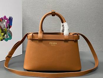 Prada small brown leather handbag with belt 1BA418 bag