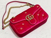 Gucci GG Marmont pink velvet double G studs bag - 6