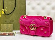 Gucci GG Marmont pink velvet double G studs bag - 5