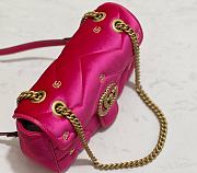 Gucci GG Marmont pink velvet double G studs bag - 4