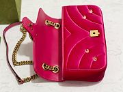 Gucci GG Marmont pink velvet double G studs bag - 3