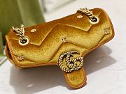 Gucci GG Marmont yellow velvet double G studs bag - 6