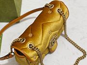 Gucci GG Marmont yellow velvet double G studs bag - 5