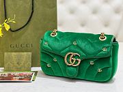 Gucci GG Marmont green velvet double G studs bag - 3