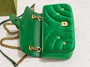 Gucci GG Marmont green velvet double G studs bag - 6