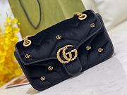 Gucci GG Marmont black velvet double G studs bag - 2