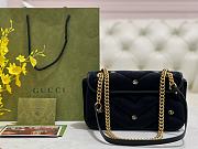 Gucci GG Marmont black velvet double G studs bag - 4