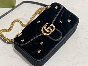 Gucci GG Marmont black velvet double G studs bag - 5