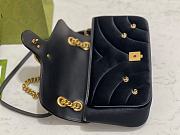 Gucci GG Marmont black velvet double G studs bag - 6