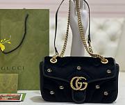 Gucci GG Marmont black velvet double G studs bag - 1