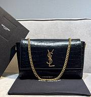 YSL Kate Reversible Chain Bag in Suede and Crocodile-Embossed Leather - 1