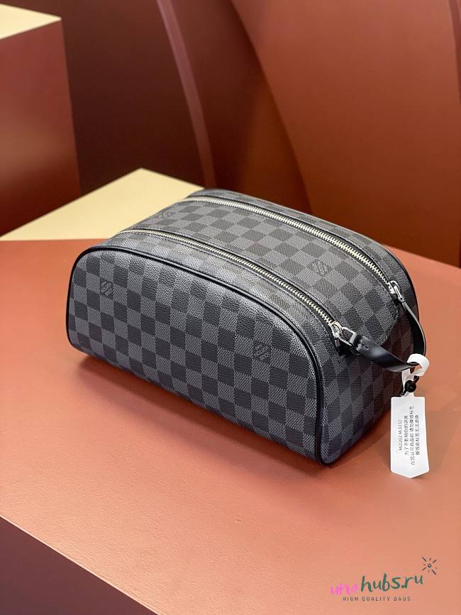 Louis Vuitton Dopp Kit Toiletry Black Damier Pouch - 1