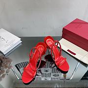 Valentino rose red leather heels  - 4