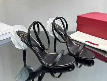 Valentino rose black leather heels