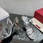 Valentino rose silver leather heels - 4