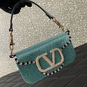 Valentino Loco Embroidered Small Blue Bag - 4