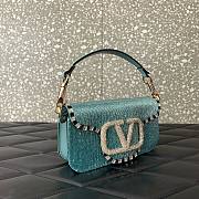 Valentino Loco Embroidered Small Blue Bag - 6