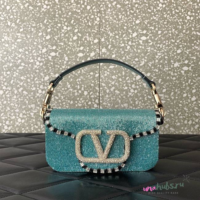 Valentino Loco Embroidered Small Blue Bag - 1