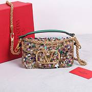 Valentino Loco Embroidered Small Green Bag - 1