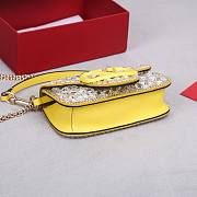 Valentino Loco Embroidered Small Yellow Harware Bag - 6