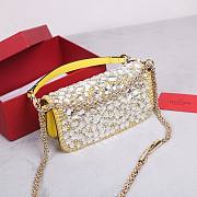 Valentino Loco Embroidered Small Yellow Harware Bag - 4