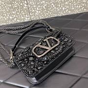 Valentino Loco Embroidered Small All Black Bag - 4