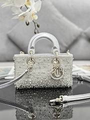 Dior Lady D-Joy micro silver radient bead bag - 1