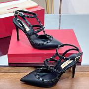 Valentino All Black Leather Rockstud high heels - 1