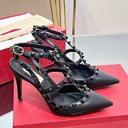 Valentino All Black Leather Rockstud high heels - 5