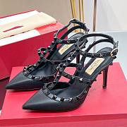 Valentino All Black Leather Rockstud high heels - 4