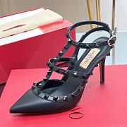 Valentino All Black Leather Rockstud high heels - 2